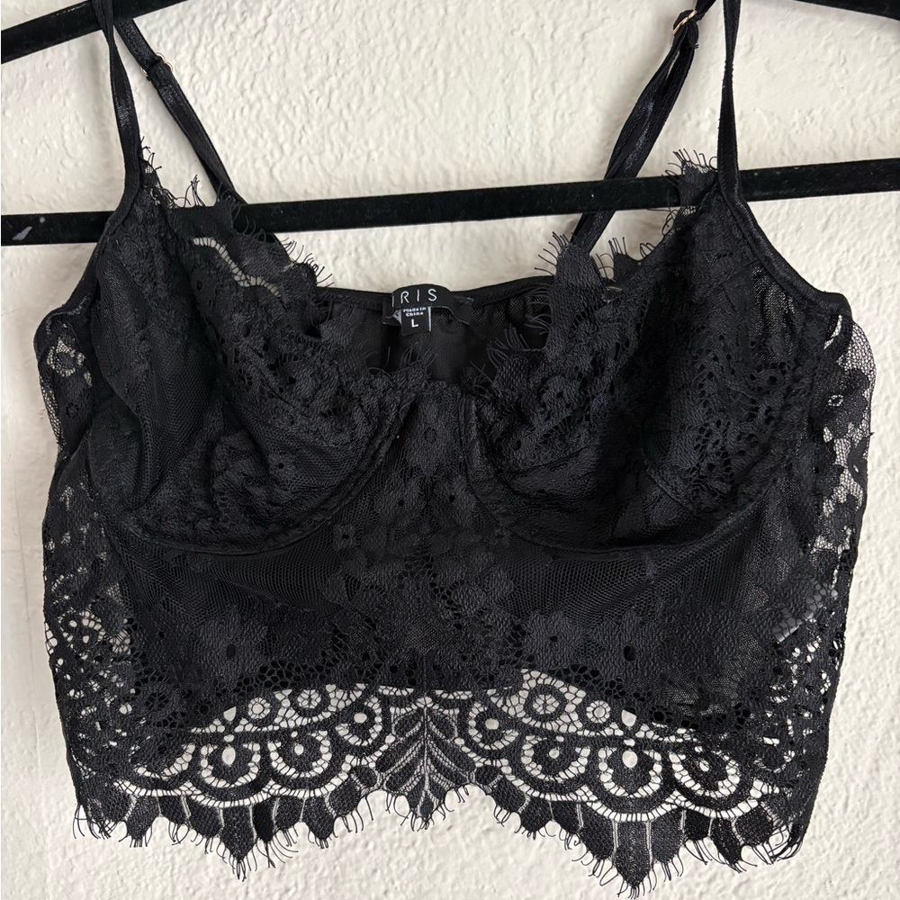 Iris Black Lace Bralette